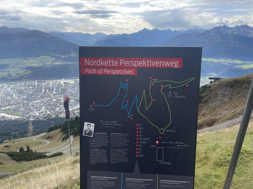 Perspektivenweg, Nordkette, entworfen von Snøhetta, architektonische Interventionen mit Zitaten von Ludwig Wittgenstein