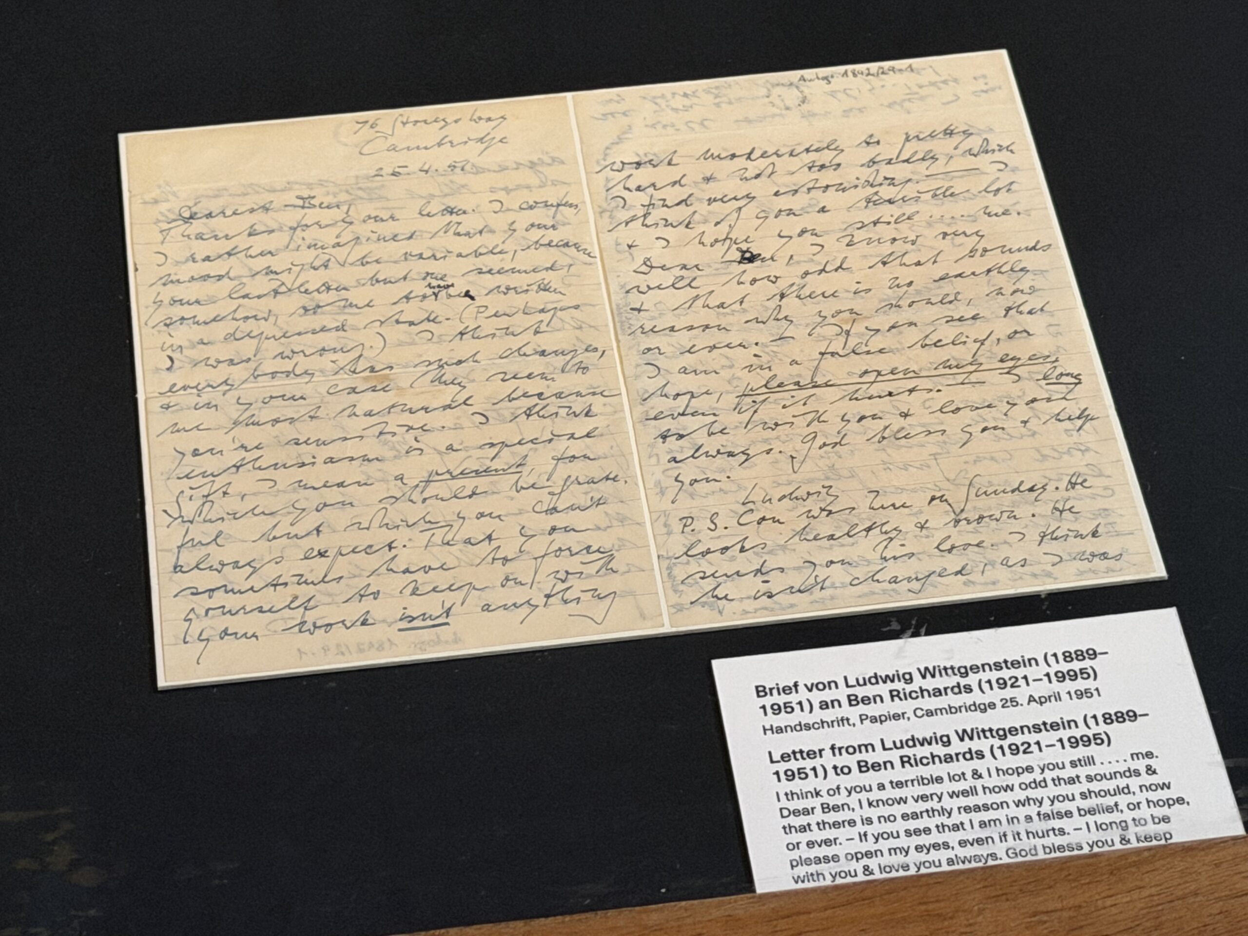 Brief an Ben Richards – Österreichische Nationalbibliothek